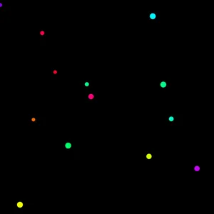 Un montón de bolitas de colores sobre un fondo negro