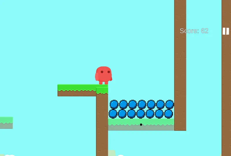 Un personaje rojo está de pie sobre una plataforma tangilble rodeado de otras plataformas semitransparentes